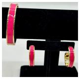 Gold-Tone Pearl Necklace, Pink Enamel Bangle & Assorted Earrings - Fashion Jewelry Lot Gold-Tone Pearl Necklace, Pink Enamel Bangle & Assorted Earrings - Fashion Jewelry Lot