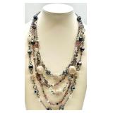 La Sophia Crystal Necklace Set - Multi-Strand Bead & Pearl Layered Jewelry La Sophia Crystal Necklace Set - Multi-Strand Bead & Pearl Layered Jewelry