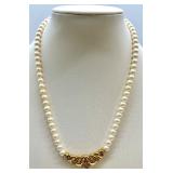 Pearl Necklaces Collection - Multi-Strand White Pearls with Crystals & Gold Tone Centerpiece Pearl Necklaces Collection - Multi-Strand White Pearls with Crystals & Gold Tone Centerpiece