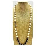 Pearl Necklaces Collection - Multi-Strand White Pearls with Crystals & Gold Tone Centerpiece Pearl Necklaces Collection - Multi-Strand White Pearls with Crystals & Gold Tone Centerpiece