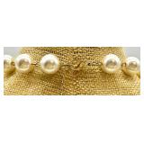 Pearl Necklaces Collection - Multi-Strand White Pearls with Crystals & Gold Tone Centerpiece Pearl Necklaces Collection - Multi-Strand White Pearls with Crystals & Gold Tone Centerpiece