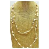 Pearl Necklaces Collection - Multi-Strand White Pearls with Crystals & Gold Tone Centerpiece Pearl Necklaces Collection - Multi-Strand White Pearls with Crystals & Gold Tone Centerpiece