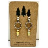 Whitewater Jewelry Fire Opal Sterling Silver & Gold Earrings - New Whitewater Jewelry Fire Opal Sterling Silver & Gold Earrings - New