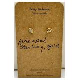 Whitewater Jewelry Fire Opal Sterling Silver & Gold Earrings - New Whitewater Jewelry Fire Opal Sterling Silver & Gold Earrings - New