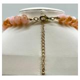 Pink Bead Jewelry Set - Necklace & Bracelet & Earrings with Heart Charms Pink Bead Jewelry Set - Necklace & Bracelet & Earrings with Heart Charms