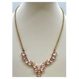 Pink Bead Jewelry Set - Necklace & Bracelet & Earrings with Heart Charms Pink Bead Jewelry Set - Necklace & Bracelet & Earrings with Heart Charms