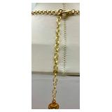 Pink Bead Jewelry Set - Necklace & Bracelet & Earrings with Heart Charms Pink Bead Jewelry Set - Necklace & Bracelet & Earrings with Heart Charms