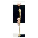 Pink Bead Jewelry Set - Necklace & Bracelet & Earrings with Heart Charms Pink Bead Jewelry Set - Necklace & Bracelet & Earrings with Heart Charms