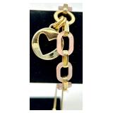 Pink Bead Jewelry Set - Necklace & Bracelet & Earrings with Heart Charms Pink Bead Jewelry Set - Necklace & Bracelet & Earrings with Heart Charms