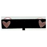 Pink Bead Jewelry Set - Necklace & Bracelet & Earrings with Heart Charms Pink Bead Jewelry Set - Necklace & Bracelet & Earrings with Heart Charms