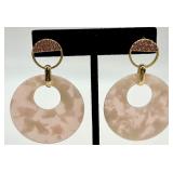 Pink Bead Jewelry Set - Necklace & Bracelet & Earrings with Heart Charms Pink Bead Jewelry Set - Necklace & Bracelet & Earrings with Heart Charms