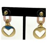 Pink Bead Jewelry Set - Necklace & Bracelet & Earrings with Heart Charms Pink Bead Jewelry Set - Necklace & Bracelet & Earrings with Heart Charms