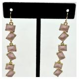 Pink Bead Jewelry Set - Necklace & Bracelet & Earrings with Heart Charms Pink Bead Jewelry Set - Necklace & Bracelet & Earrings with Heart Charms