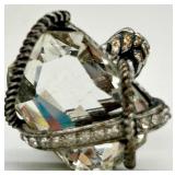 Gold-Tone Jewelry Set: Floral Dome Ring, Crystal Flower Ring, Pink Drop Earrings, Multi-Strand Necklace Gold-Tone Jewelry Set: Floral Dome Ring, Crystal Flower Ring, Pink Drop Earrings, Multi-Strand Necklace