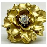 Gold-Tone Jewelry Set: Floral Dome Ring, Crystal Flower Ring, Pink Drop Earrings, Multi-Strand Necklace Gold-Tone Jewelry Set: Floral Dome Ring, Crystal Flower Ring, Pink Drop Earrings, Multi-Strand Necklace