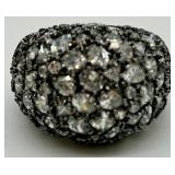 Gold-Tone Jewelry Set: Floral Dome Ring, Crystal Flower Ring, Pink Drop Earrings, Multi-Strand Necklace Gold-Tone Jewelry Set: Floral Dome Ring, Crystal Flower Ring, Pink Drop Earrings, Multi-Strand Necklace