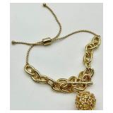 Gold-Tone Jewelry Set: Floral Dome Ring, Crystal Flower Ring, Pink Drop Earrings, Multi-Strand Necklace Gold-Tone Jewelry Set: Floral Dome Ring, Crystal Flower Ring, Pink Drop Earrings, Multi-Strand Necklace