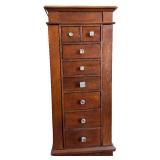 Jewelry Armoire with Mirror Lid - Wood Cabinet Jewelry Armoire with Mirror Lid - Wood Cabinet