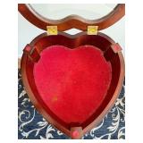 Heart-Shaped Jewelry Box on Pedestal - Glass Top, Velvet Interior, 15x15x29 Heart-Shaped Jewelry Box on Pedestal - Glass Top, Velvet Interior, 15x15x29