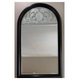 Arch Mirror - Black Frame - Frosted Filigree Pattern Arch Mirror - Black Frame - Frosted Filigree Pattern