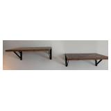 Industrial Wood Wall Shelves (Lot of 2) Industrial Wood Wall Shelves (Lot of 2)