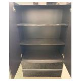 Black High-Gloss Wardrobe Cabinet - 2-Doors, 2 Drawers Black High-Gloss Wardrobe Cabinet - 2-Doors, 2 Drawers