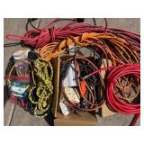 Assorted Extension Cords, Rope & Air Hose Assorted Extension Cords, Rope & Air Hose