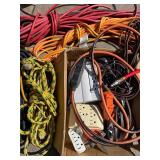 Assorted Extension Cords, Rope & Air Hose Assorted Extension Cords, Rope & Air Hose