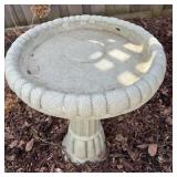 Massarelli Stone Bird Bath with Fluted Pedestal - 24-Inch Bowl Garden Ornament Massarelli Stone Bird Bath with Fluted Pedestal - 24-Inch Bowl Garden Ornament