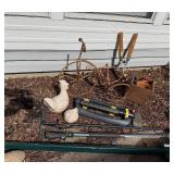 Ceramic Bird Statues & Rusty Garden Tools Ceramic Bird Statues & Rusty Garden Tools