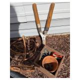 Ceramic Bird Statues & Rusty Garden Tools Ceramic Bird Statues & Rusty Garden Tools