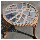 Round Glass-Top Cast Iron Patio Table Round Glass-Top Cast Iron Patio Table