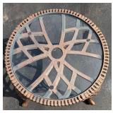 Round Glass-Top Cast Iron Patio Table Round Glass-Top Cast Iron Patio Table