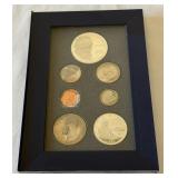 1993 Prestige Bill of Rights/James Madison Silver Proof Set 7 coins - no COA or other packaging, case is worn with minor fire damage to coins except silver dollar and silver half dollar