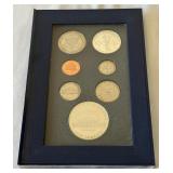 1993 Prestige Bill of Rights/James Madison Silver Proof Set 7 coins - no COA or other packaging, case is worn with minor fire damage to coins except silver dollar and silver half dollar