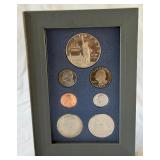 1986 Prestige Ellis Island Silver Proof set 7 coins - no COA or other packaging, smoke damage on nearly all coins except silver dollar