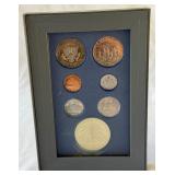 1986 Prestige Ellis Island Silver Proof set 7 coins - no COA or other packaging, smoke damage on nearly all coins except silver dollar