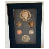 1990 Prestige Eisenhower Centennial Silver Proof Ser, 6 Coins, Plastic Case Only no COA - slight fire Damage