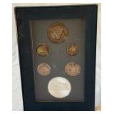 1990 Prestige Eisenhower Centennial Silver Proof Ser, 6 Coins, Plastic Case Only no COA - slight fire Damage