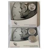2014 50th Anniversary Kennedy Half Dollar 2 Coin Uncirculated Set - original package with COA