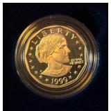1999 Susan B. Anthony Proof Dollar Coin - original package with COA