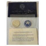 1971 S-Eisenhower Uncirculated Silver Dollar with token- original package with COA