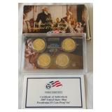 2007 Presidential $1 Coin Proof Set 4 coins - original package with COA