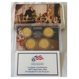 2007 Presidential $1 Coin Proof Set 4 coins - original package with COA
