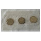 1979 P/D/S Susan B Anthony 3 Coin Dollar Souvenir Set - cello wrap