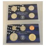2002 Proof Set (10 coins) - original package with COA, box is dirty