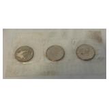 1980 P/D/S Susan B Anthony 3 Coin Dollar Souvenir Set - cello wrap