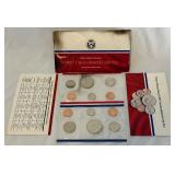 1987 P/D Uncirculated US Mint set OGP - original package but with fire damage