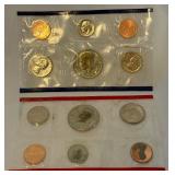 1989 P/D Uncirculated US Mint set OGP - cello wrap only, with fire damage