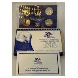 2000 State Quarters Proof Set (MA, MD, SC, NH, VA) - original package with COA